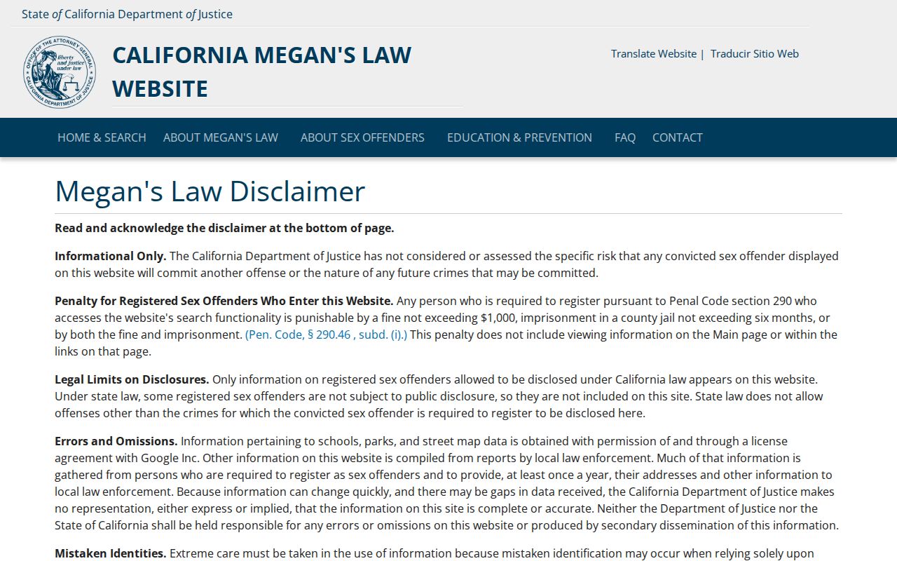 Palmdale resident lookup California Megan's Law search
